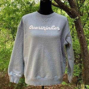 Overthinker Crewneck Sweatshirt - Light Blue